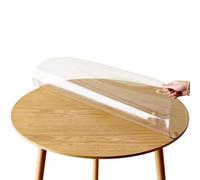 Nappe de table ronde transparente en PVC épais - Protection de table pour salle à manger en bois - Imperméable - Pour cuisine et meubles - 1,55 m