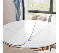 Nappe de table ronde transparente en PVC imperméable pour salle à manger, cuisine, table basse, bureau, nappe transparente résistante à l'huile