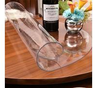 Nappe de table ronde transparente sur mesure, 94 cm, 2 mm d'épaisseur, imperméable et facile à nettoyer, idéale pour les tables à bière et une utilisation en extérieur Film transparent