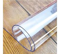 Nappe de table transparente en vinyle imperméable 110 x 140 cm pour salle à manger, cuisine et utilisation en extérieur, facile à nettoyer, design élégant et élégant
