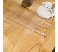 Nappe de table transparente rectangulaire en PVC résistant à l'eau et à l'huile pour table basse et bureau d'écriture, 101,6 x 89,9 cm