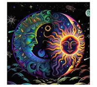 Nappe de tarot, 75 x 75 cm, nappe d' carrée mystique gothique avec motif lune, chemin de table robuste pour cartes de tarot, discours de fortune, maison, pique-nique