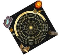 Nappe de tarot en velours - Nappe d'autel pratique, design avec texture lisse pour une utilisation facile - Nappe d'astrologie Oracle - Tapis de lecture pour cartes de divination, rituel à domicile