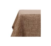 Nappe Decoratif Imperméable de Salle à Manger Effet Lin 132x178cm Brun