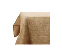 Nappe Decoratif Imperméable de Salle à Manger Effet Lin 140x250cm Brun