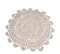 Nappe décorative avec dentelle au crochet faite à la main et motifs floraux pour salle à manger, cuisine, café (45 cm)