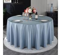 Nappe Décorative Ronde Blanche Unie En Polyuréthane,Résistante,Imperméable Et Oléophobe,Lavable Et Réutilisable,For Mariages,Banquets Et Banquets D'affaires(Blue Gray,Diameter102.4in)