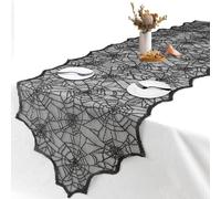 Nappe Dentelle Noire Dentell, 45x183cm Fête Runner de Table Halloween