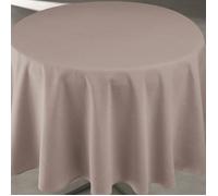 Nappe déperlante anti-taches - Effet lin pour table ronde Taupe 160x160 cm