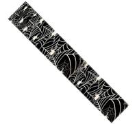 Nappe d'Halloween avec toile d'araignée et crâne, chemin de table décoratif en lin pour les vacances, accessoires de fête, chemin de table d'Halloween