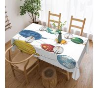 Nappe Diagramme D'Illustration Coloré du Système Planétaire Nappes Anti Tache Couverture De Table Facile d'entretien Nappe De Table pour Pique-Niques Jardin Salle À Manger 137X183Cm