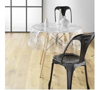 Douceur d'Intérieur Nappe cristal ronde Danela PVC imprimé 14/100e Ø 140 cm Blanc