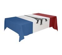 Nappe drapeau france - Nappe à thème français | Vêtements de table de cuisine réutilisables avec un tissu épais, polyester et gabardine décorations de table nationales françaises pour
