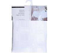 Nappe - EH EXCELLENT HOUSEWARE - DAMASK - 220 x 150 cm - Blanche - Motif géométrique délicat