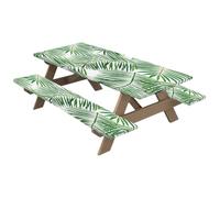 Nappe élastique pour table et banc de pique-nique | Lot de 3 nappes rectangulaires élastiques imperméables pour pique-nique, peinture, travail, fêtes