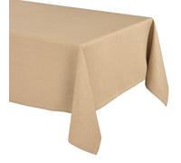 Nappe élégante avec aspect lin naturel, Nappe et chemin de table Lina, Dimensions et couleur au choix (Rectangulaire 135x200 cm, Brun miel)
