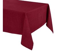 Nappe élégante avec un aspect lin naturel - Nappe Lina et chemin de table - Taille et couleur au choix (200 x 135 cm (rectangulaire) - Bordeaux