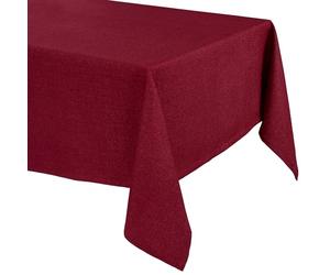 Nappe élégante avec un aspect lin naturel - Nappe Lina et chemin de table - Taille et couleur au choix (200 x 135 cm (rectangulaire) - Bordeaux