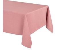 Nappe élégante avec un aspect lin naturel - Nappe Lina et chemin de table - Taille et couleur au choix (rond 160 cm, rose fleur)