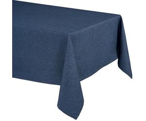Nappe élégante avec un aspect lin naturel - Nappe Lina et chemin de table - Taille et couleur au choix - Rectangulaire 160 x 220 cm - Bleu océan