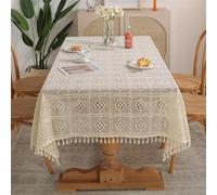 Nappe en Coton Au Crochet avec Couverture De Table À Franges, Nappe De Ferme Tissée, Couverture De Table De Cuisine Et De Salle À Manger (Color : A, Size : 140 * 180cm)