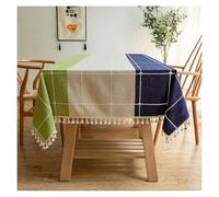 Nappe en coton et lin à carreaux - Protection de table élégante pour cuisine et décoration d'intérieur - Motif épissures - 140 x 220 cm - Parfaite pour les repas et les fêtes