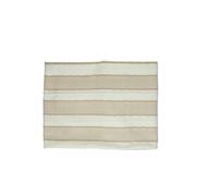 Nappe en coton et lin blanc et ambre, tissage chevrons, bandes ambrées - Pomax, Tizia - 30x25x6 cm