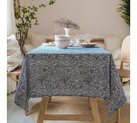 Nappe en coton et lin de Style japonais, lavable, rectangulaire, ondulation de la mer bleue, pour la maison, café, Table à manger, cheminée, couverture pour micro-ondes Checkered