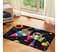 Nappe en cuir absorbant à motif géométrique pour chiens et chats, tapis d'alimentation en cuir pour chiens et chats
