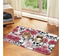 Nappe en cuir absorbant avec imprimé crânes colorés, parfaite pour chiens, chats et autres animaux de compagnie