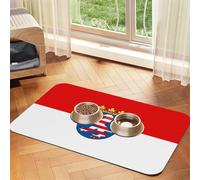 Nappe en cuir absorbant avec motif drapeau de Hesse - Tapis antidérapant pour gamelle de nourriture et eau - 30 x 45 cm