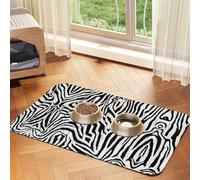 Nappe en cuir absorbant imprimé zèbre pour chiens et chats, tapis d'alimentation en cuir pour chiens et chats