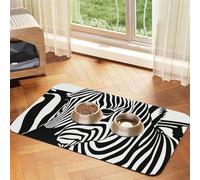 Nappe en cuir absorbant imprimé zèbre pour chiens et chats, tapis d'alimentation en cuir pour chiens et chats