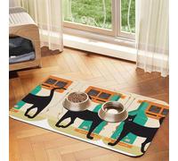 Nappe en cuir absorbant motif chat art moderne du milieu du siècle parfait pour chiens, chats et autres animaux de compagnie