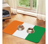 Nappe en cuir absorbant motif drapeau de la Côte d'Ivoire 40 x 60 cm avec base en caoutchouc antidérapant pour chats et chiens