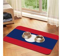 Nappe en cuir absorbant motif drapeau du Laos 40 x 60 cm avec base en caoutchouc antidérapant pour chats et chiens
