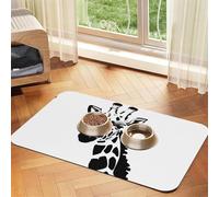 Nappe en cuir absorbant motif girafe noire et blanche pour animaux de compagnie adaptée pour chiens ou chats