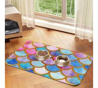 Nappe en cuir absorbant pour animaux de compagnie avec impression arc-en-ciel colorée pour chiens et chats, 60 x 40 cm, 4 mm d'épaisseur