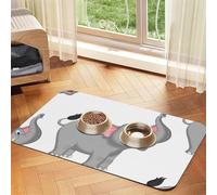 Nappe en cuir absorbant pour animaux de compagnie avec impression d'éléphants de dessin animé, tapis en cuir absorbant pour animaux de compagnie, zone d'alimentation bien rangée pour chiens, chats