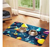 Nappe en cuir absorbant pour animaux de compagnie avec impression scientifique abstraite, chimie, tapis d'alimentation en cuir pour chiens et chats