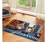 Nappe en cuir absorbant pour animaux de compagnie Motif New York City 60 x 40 cm Épaisseur 4 mm