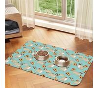 Nappe en cuir absorbant pour animaux de compagnie Motif pizza 60 x 40 cm Épaisseur 4 mm