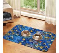 Nappe en cuir absorbant pour animaux de compagnie, motif poissons tropicaux, tapis en cuir absorbant pour animaux de compagnie, zone d'alimentation bien rangée pour chiens, chats, animaux de compagnie