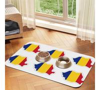 Nappe en cuir absorbant pour chiens et chats avec motif carte du drapeau de la Roumanie