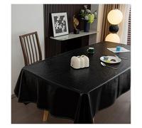 Nappe en cuir ciré à l'huile | Tapis de dîner lavable doux d'hôtel de banquet rectangulaire(Black,140x220cm)