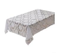 Nappe en dentelle blanche rectangulaire jacquard 140 x 200 cm | Rectangulaire 140x200cm, dentelle florale blanche, tissage jacquard, salle à manger élégante, décoration de mariage