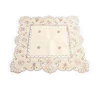 Nappe en dentelle brodée - Nappe de table vintage élégante - Motif floral - Napperon de luxe pour maison, cuisine, hôtel, fête, meuble TV