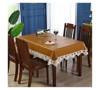 Nappe en dentelle imperméable rectangulaire carrée avec dentelle - Décoration de cuisine - Café - 145 x 145 cm - Carré