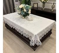 Nappe en Dentelle Moderne Tissu De Comptoir De Télévision Rectangulaire Européen Tissu De Table Basse Lavable À Broderie De Fleurs Convient pour Table Basse Meuble TV