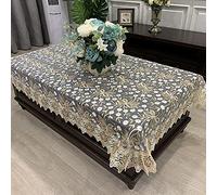 Nappe en Dentelle Moderne Tissu De Comptoir De Télévision Rectangulaire Européen Tissu De Table Basse Lavable À Broderie De Fleurs Convient pour Table Basse Meuble TV